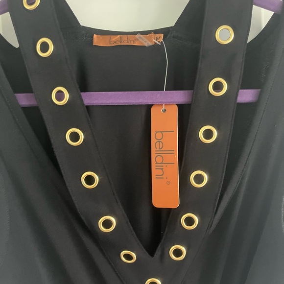NWT Belldini Black Top with Gold Hoop Accents Medium - Picture 6 of 6